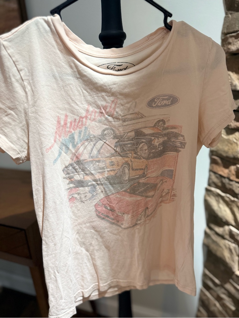 Lucky brand Ford Light Pink Mustang Graphic Tee